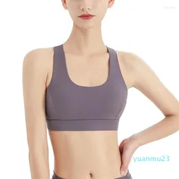 Yoga Outfit Fitness Running Sports Underwear Women Tight Shockproof Push Up Sport Bra Cross Thin Straps Gym Workout Vest Mujer