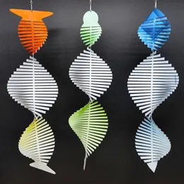 Sublimation Wind Spinner white blank metal wind bell double side transfer Aluminum Ornament blank DIY Halloween Christmas Decoration gift 3styles