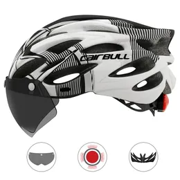 Capacetes de Ciclismo CAIRBULL Capacete Ultraleve Respirável com Viseira Removível TailLight Óculos Mountain Road Bike Safety Cap 230g 230801