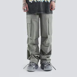 Men's Pants TINT ERA Parachute Cargo Men Oversize Green Trousers Male Korean Streetwear Hip Hop Loose Casual Cotton Safari Style