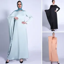 Vêtements ethniques caftan femmes musulmanes manches chauve-souris Robe longue Ramadan dubaï arabe Abaya moyen-orient Vintage islamique solide Maxi Robe