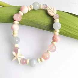 Strand Macaron Color Starfish Ceramic Little Elephant Handmade Frisado Pulseira Doce Versátil Namorada Para Mulheres