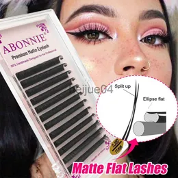 False Eyelashes Abonnie New Mink Flat Ellipse Eyelash Extensions 015 020 Softer Ellipse Flat Lash Split Tips Lash Individual Volume Cilios x0802