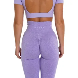 Roupa de ioga NVGTN com malha sem costura leggings femininas macias para treino roupas de fitness calças roupas de ginástica 230801