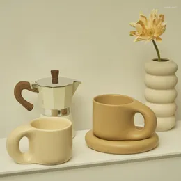 Koppar tefat floriddle keramisk mugg med tefat kaffe och hemmakontorskopp koreansk platta gåva