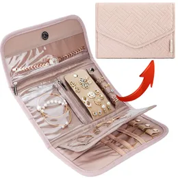 Jewelry Boxes Roll Foldable Case Travel Organizer Portable for Journey Earrings Rings Diamond Necklaces Brooches Storage Bag 230801