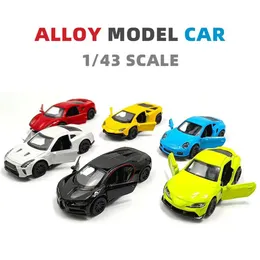 Diecast Model 1 43 Alloy Die Cast Toy Car Com Open The Door Brinquedos Colecionáveis para Crianças Presente de Aniversário 230802