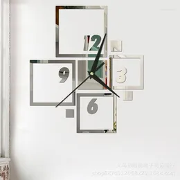 Настенные часы 3D Clock Creative Diy Art Decal Sticker Акриловое зеркало для гостиной декоративной фон
