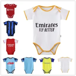 23 24 Baby Football Kit Barcelona Home Football Children's Kit World Cup Kit Crawling Shirt for Girls and Boys 9-18 Months