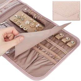 MultiValue Porta Gioielli Da Viaggio, Semplice Circolare Gioielli Scatola Piccola Con Specchio Portagioie Donna Smontabili Anelli Orecchini Braccialetto Collana (rosa
