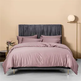 Sängkläder set Svetanya Nordic Pale Mauve 100 Egyptian Cotton Bedlinens Ru Europe King King Family Size Set Fanted Sheet Däcke Cover 230801