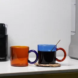 Vinglas 250 ml retro värmebeständig bärnsten glas kopp färgad kaffemugg tumbler reser hemmakontor juice vatten koppar drinkware