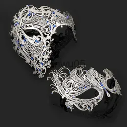 Partymasken Metall Paar Maskerade Maske Venezianischer Partyball Halloween Kostüm Mardi Gras Strass Masken Geburtstag Hochzeit Modenschau x0802