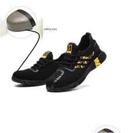 セーフティシューズ靴鋼のつま先キャップメンズスポーツアウトドアワーキングハイキングトレイル通気性保護靴トレーナーブラストアンチPシリーズランダム