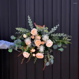 Dekoratif Çiçekler 45cm Dia Yapay Çiçek Sıra Düzenleme Duvar Zemin Düğün Dekorasyon Yolu Önde gelen Sahte Bitkiler Po Props