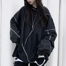 Kvinnors hoodies tröjor gotiska långärmad tröja Lossa stor storlek Dark Spring Springutumn Base Clothes Black 230802