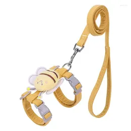 Collares para perros Arnés y correa para gatos para caminar Lindo juego de decoración de abejas Entrenamiento duradero