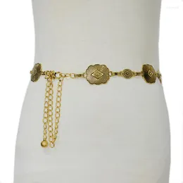 Cinture in metallo catena in metallo vintage culo di rame cintura di moda femminile con abito festa nuziale