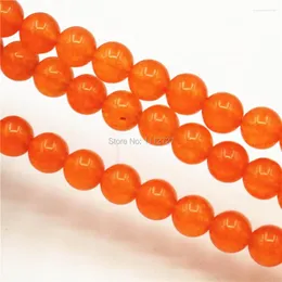 Pärlor 4 6 8 10 12mm Tillbehör Hantverk delar Orange Loose Stones Ball Round Diy Jewelry Making Girls Christmas Present