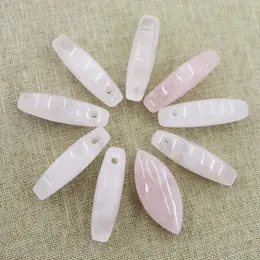 펜던트 목걸이 4pcs/lot natural stone rose quartz 경마 눈 구멍 크리스탈 목걸이 매력 DIY 패션 보석 액세서리 도매