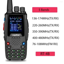 Walkie Talkie Radtel RT-4B 5 bande radio bidirezionale amatoriale 200CH Ham VOX DTMF 2 toni SOS scanner LCD a colori FM