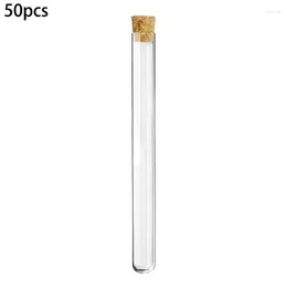 50x Multifunctional Plastic Clear Test Tubes With Round Bottom For School Chemistry Equipment Laboratory Supplies Dropship