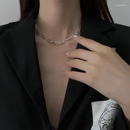 Colar curto de correntes para mulheres na moda estilo frio personalizado gargantilha hip hop simples corrente de clavícula masculino coreano