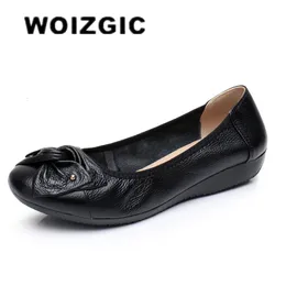 Sukienka buty woizgic kobietę kobiety matka kobieta mieszkanie mokasyny oryginalny skórzany poślizg na letnim okrągłym palcach rozmiar 3543 ZBM1108 230801