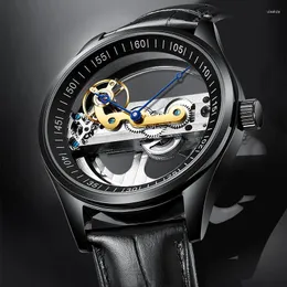 腕時計ビンカダウォッチメンズダブルホローオートマチックメカニカルパーソナリティファッションブラックテクノロジークールブランド本物