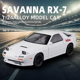 Diecast Model 1 24 RX7 RX 7 Supercar Simulation сплав с сплава звук звук светло -металл Коллекция отделка декора