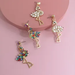 Dangle Earrings Europe And The United States Selling Creative Flamingo Long Rhinestone Romantic Encounter Girlfriend Jewelry