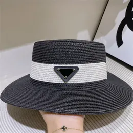 Luksusowe kobiety designerskie słomkowe czapkę mody trawę warkocz sunhat dla mężczyzn kobieta szerokie czapki grzbietowe letnie czapki wiadra na zewnątrz czapki plażowe 4 kolory