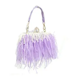 Barbiecoress Autumn and Winter 2019 New Hairy Bag Fashion Party Bag Bag Bag Bear Hand Chain 230802