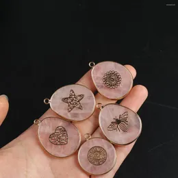 Collane con ciondolo in pietra naturale a forma di goccia d'acqua placcatura 18 carati colore dorato quarzo rosa fascino per accessori collana gioielli fai da te