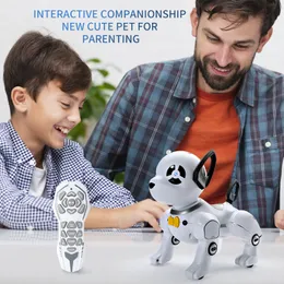 Animali RC elettrici Telecomando intelligente Robot Cane Wireless Rc Interazione intelligente Giocattolo in grado di ballare Eseguire Bambini Educazione precoce Giocattoli per bambini 230801