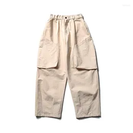 Męskie spodnie Mężczyźni japońska odzież uliczna luźna swobodna elastyczna talia duża kieszeń prosta harem spustki jogger sweatpant Cityboy Cargo