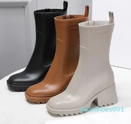مصممي Luxurys Women Rain Boots Style Welly Rubber Water Rains Shoes Calkle Boot Booties