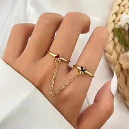 Bröllopsringar vienkim koreanska ihåliga fjärilsguldfärg ring för kvinnor design smycken gåva 2023 tillbehör