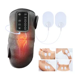 Benmassagers Electric Kne Pad uppvärmd massager med EMS Patch Knees fysioterapi artros vibrationsbehandling Joint Massage Anti smärta 230802