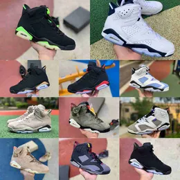 Jumpman Infrared Men High Sports Basketball Shoes 6 6S 메탈릭 실버 Midnight Navy Retros University Blue Electric Green Carmine Black Outdoor Sneakers B02