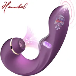 Vibratorer Hannibal Female Masturbator 3 i 1 klitisk sucker dildo g-spot vibrator suger vibratorer för kvinnor klitoris stimulator sexleksaker 230801