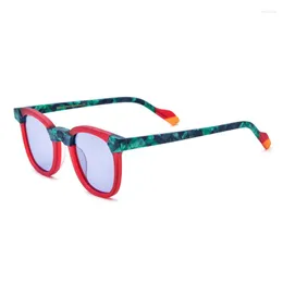 النظارات الشمسية مصممة العلامة التجارية الرجعية مربع النظارات الحمر