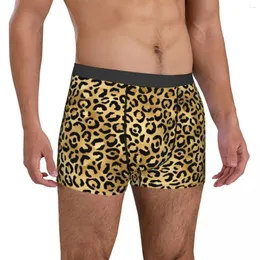 Cueca Cheetah Animal Trendy Underwear Black Gold Leopard Print Elegante Men Shorts Cueca Macio Trunk Alta Qualidade Oversize