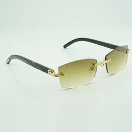 New buffs occhiali da sole maschili e femminili con nuovo hardware occhiali da sole in corna di bufalo testurizzati neri 3524012-O misura: 56-17-140mm