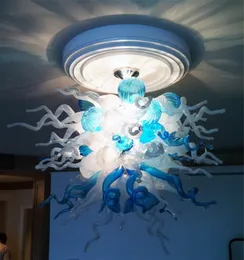 Lampade a sospensione nordiche Lampadario Foryel moderno blu e bianco Soffiato a mano Decorazioni luminose in vetro colorato soffiato a mano