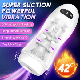 Masturbators Automatisk Masturbator för män Vagina Uppvärmd Masturbation Cup Suger Oral avsugning Maskin Pussy Male Sex Toys Adult Supplies 18 230801