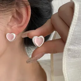 Lätt lyxig elegant temperament Cream Strawberry örhängen S925 silvernålörhängen chao koreansk version söt rosa kärlek örhängen kvinnor