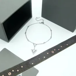 women's Light luxury diamond anklet Fashion 925 Silver temperament pendant anklet is a fine jewelry gift for your wife