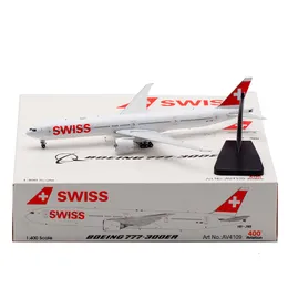 Diecast Model 1 400 Scale Swissair B777 300ER HB JNB Liga Aircraft Collection Souvenir Ornaments Decoration Display Brinquedos Presentes 230802