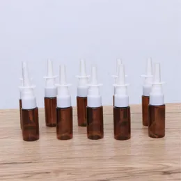 10st 15 ml Portable Nasal Sprayer Bottle Rhinitis Refillable Fine Mist Toma Spray Flaskor Brown Pet 18r Direct Injection Stor285T